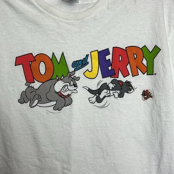 Tom & Jerry Cotton Vintage Inspired Short Sleeved Tee Shirt - Picture 2 of 9
